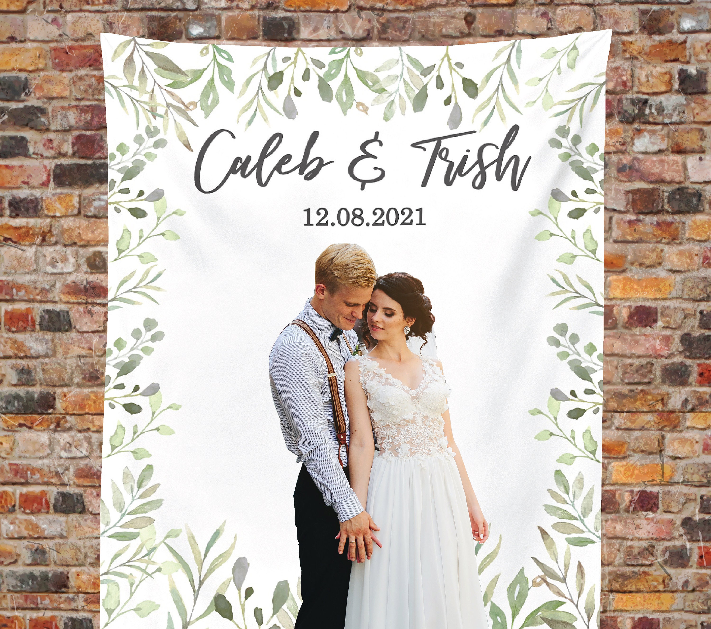 Wedding Backdrop for Reception Rustic Photo Booth Backdrop Personalized Wedding Decor Custom Boho wedding Engagement Party
