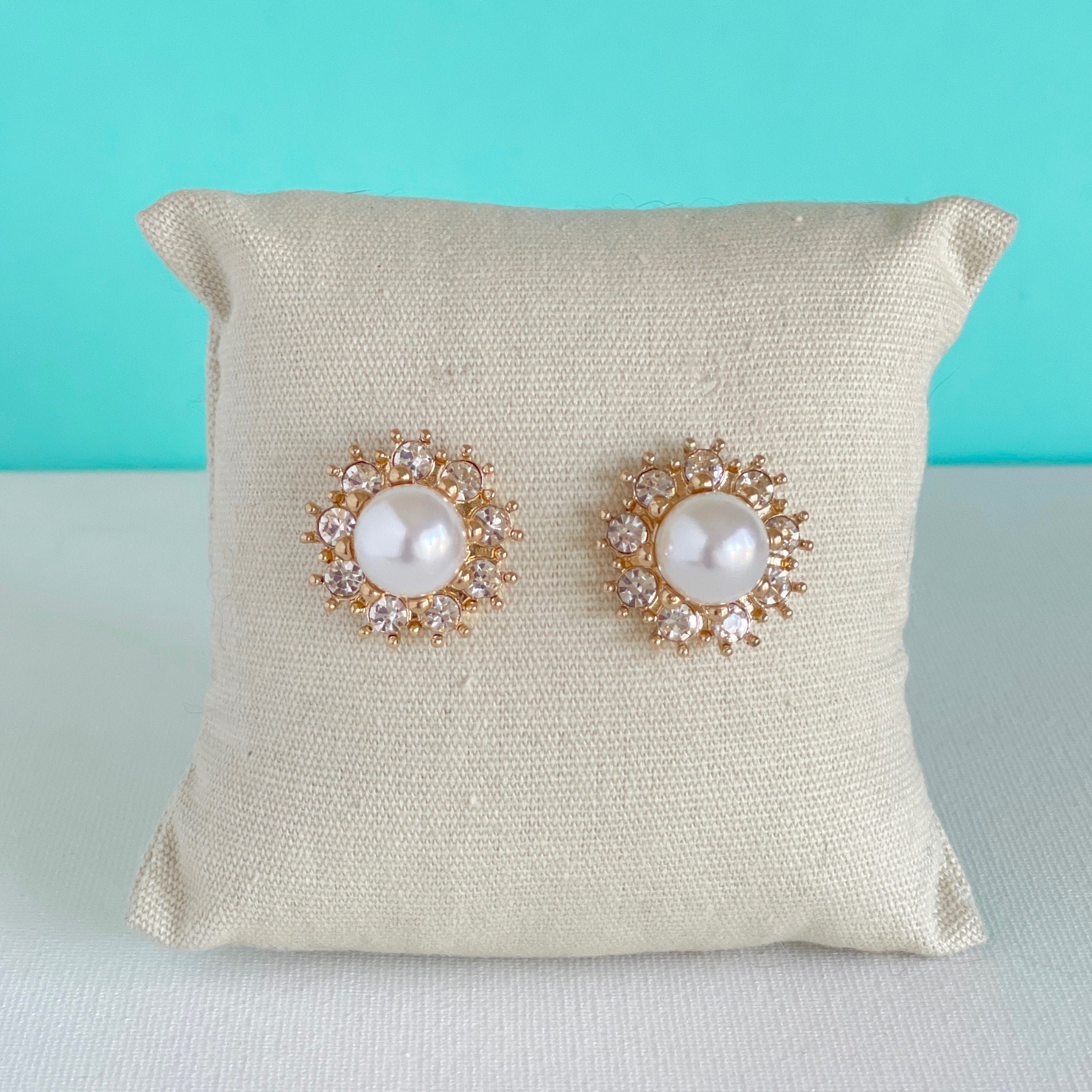 Large Pearl Earrings Pearl Gold Statement Earrings Round Etsy