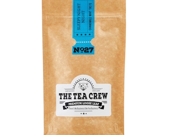 Miscela di tisane calmanti al gusto di camomilla e menta, ingredienti completamente naturali