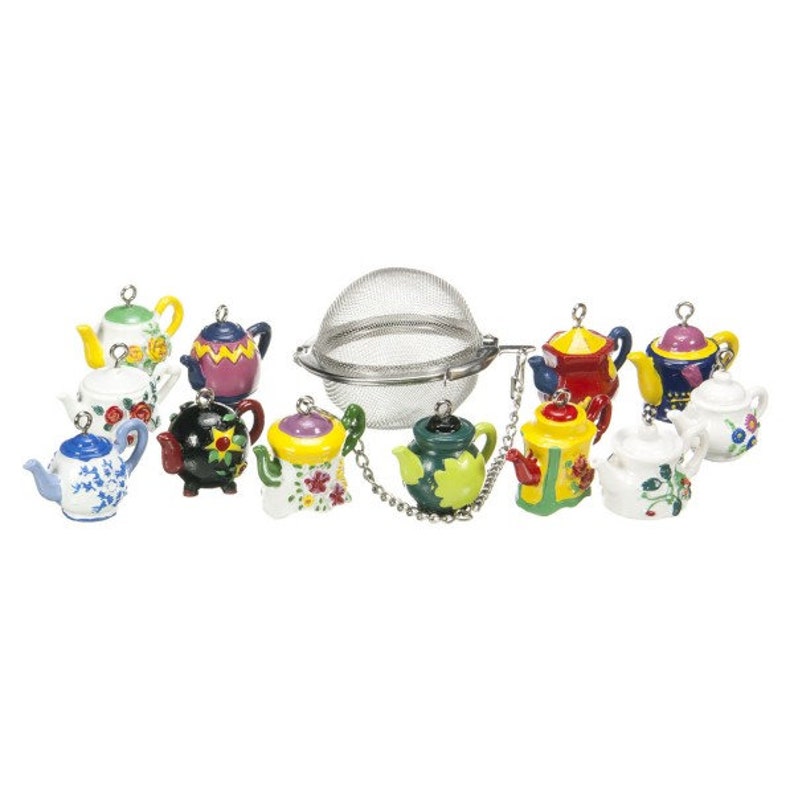 Hand Painted Teapot Charm Tea Infuser for Loose Leaf Tea Etsy