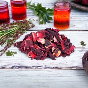 Hibiscus Flower Tea - Immune-Boosting Herbal Infusion - Rich in Antioxidants - Pure Natural - HIBISCUS SABDARIFFA Dried Herb Flower