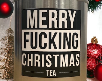 Merry Fucking Christmas Tea, Spiced Black Tea, Sarcastic Gift