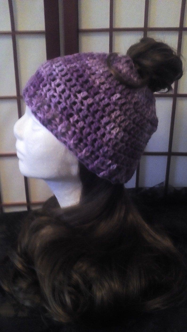 Messy Bun Winter Hat