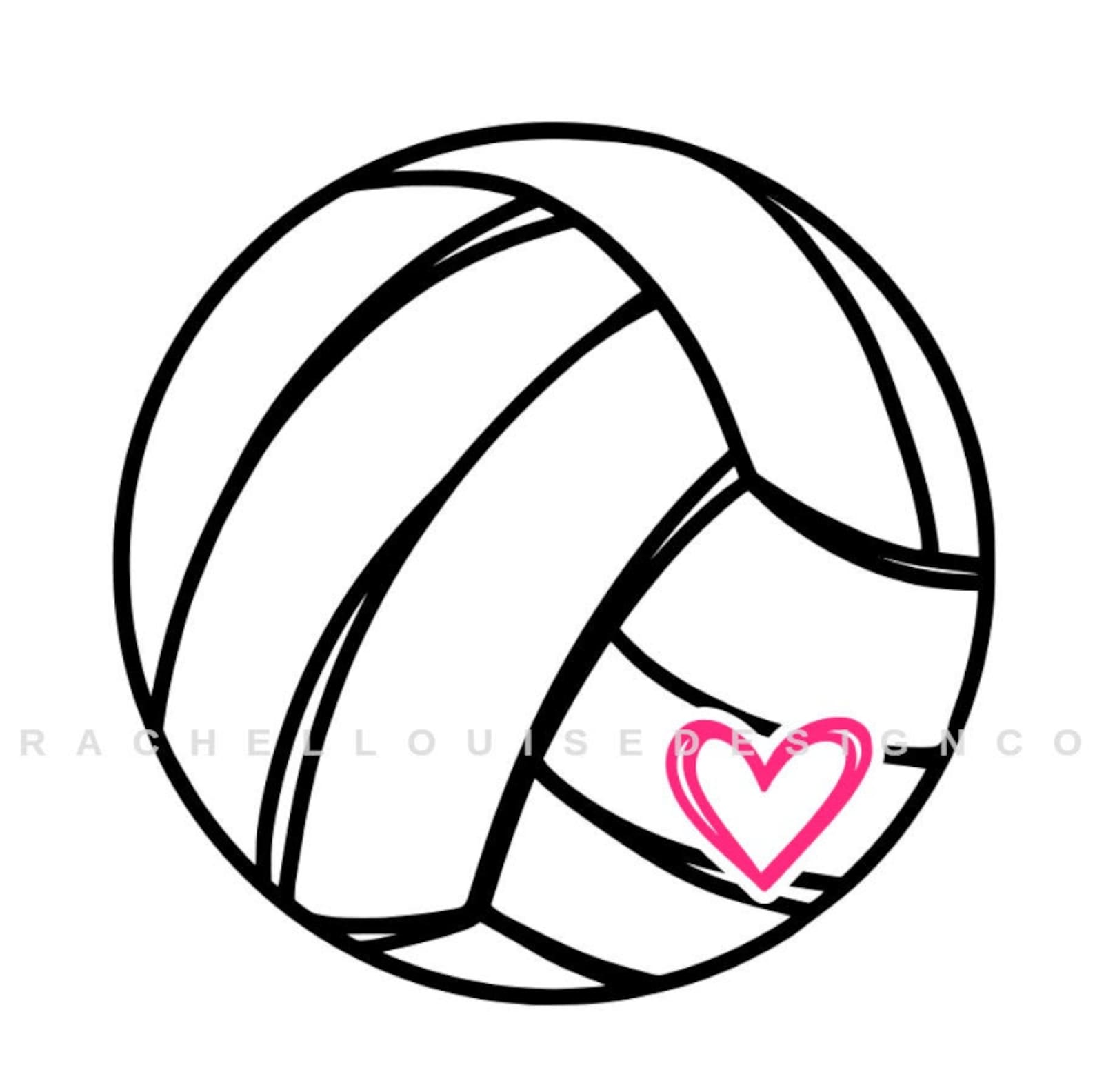 Volleyball Heart SVG DXF EPS File for Cricut Sillhouette Etsy