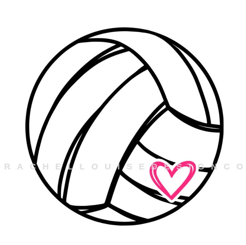 Download Volleyball Heart SVG DXF EPS file for Cricut Sillhouette ...