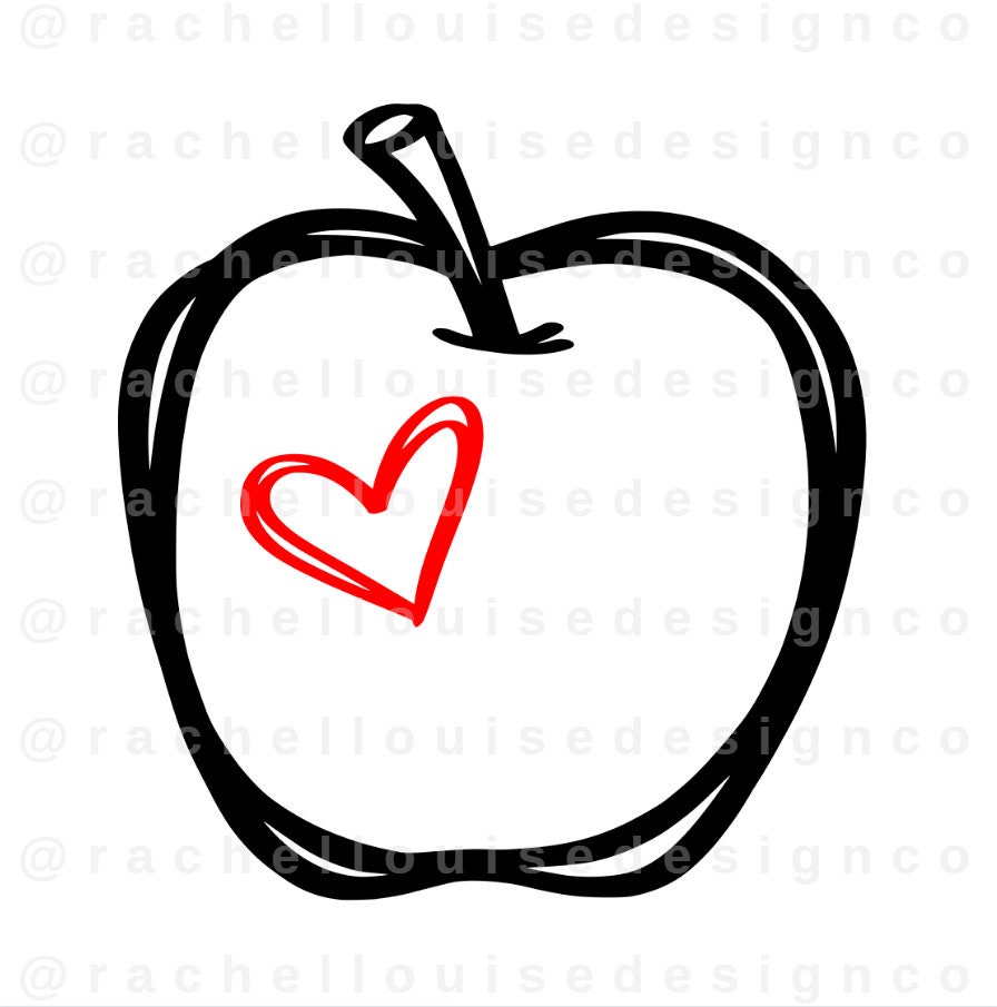 Apple Heart SVG DXF EPS Cut File for Cricut Silhouette Etsy