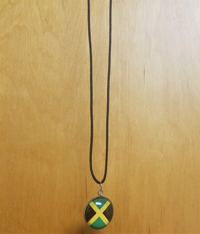 Jamaica Flag Necklace Beaded Necklace Jamaican Pride Etsy