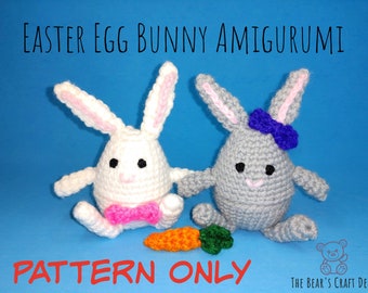 PATTERN Crochet Easter Egg Bunny Amigurumi