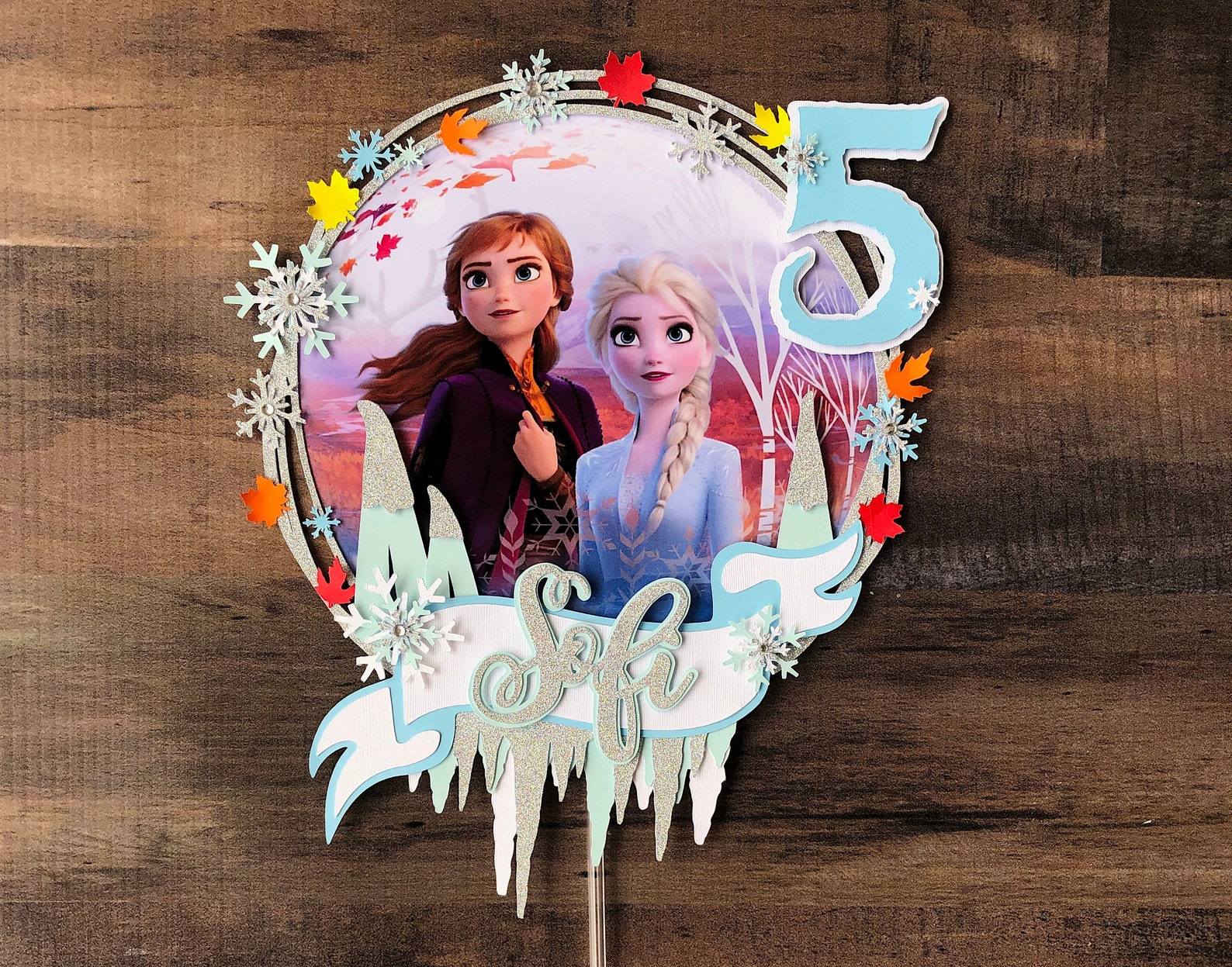 Gefrorene Kuchen Topper alles Gute zum Geburtstag Elsa Anna Etsy