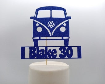Handmade unique gift idea; natural wood wood burned VW van; surfer; van life; camper van