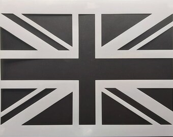 UK Flag Wall art Union Jack Laser Cut Mylar Stencil Airbrushing Visual ...