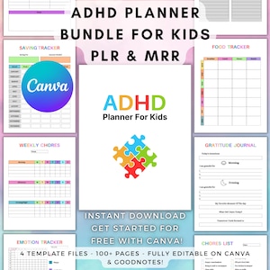 ADHD Planner Bundle for Kids, Printable Daily and Weekly Routine Charts ...