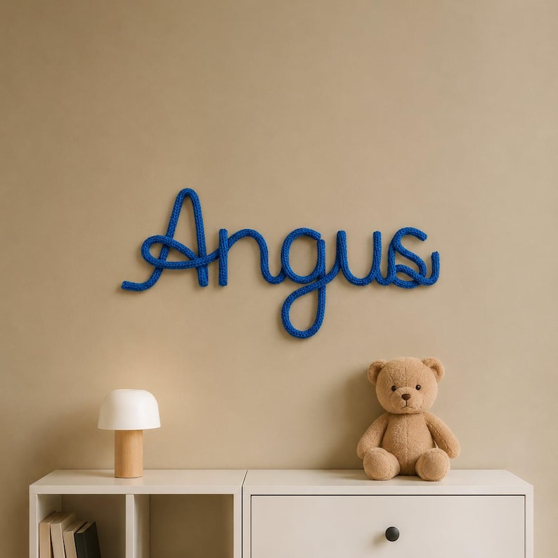 Personalised Knitted Wire Name Sign, Tricotin, Custom Nursey Decor ...