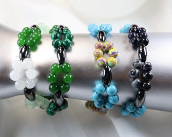 Semi-precious Flower Bracelets