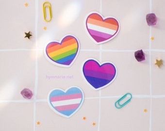 mini lgbt hearts stickers