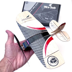 Kit de avión RC Micro Beetle, madera de balsa cortada con láser, juguete para aficionados