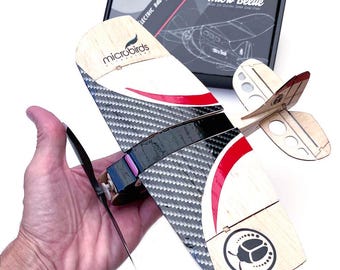 Kit de avión RC Micro Beetle, madera de balsa cortada con láser, juguete para aficionados