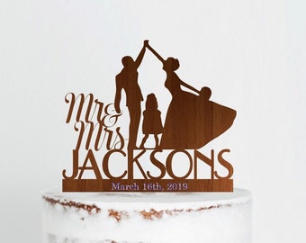 Bride and Groom Cake Topper, Wedding Cake Topper with a girl, Couple Wedding Cake Topper, Mr & Mrs Wedding Cake Topper, Cake Topper Rustic