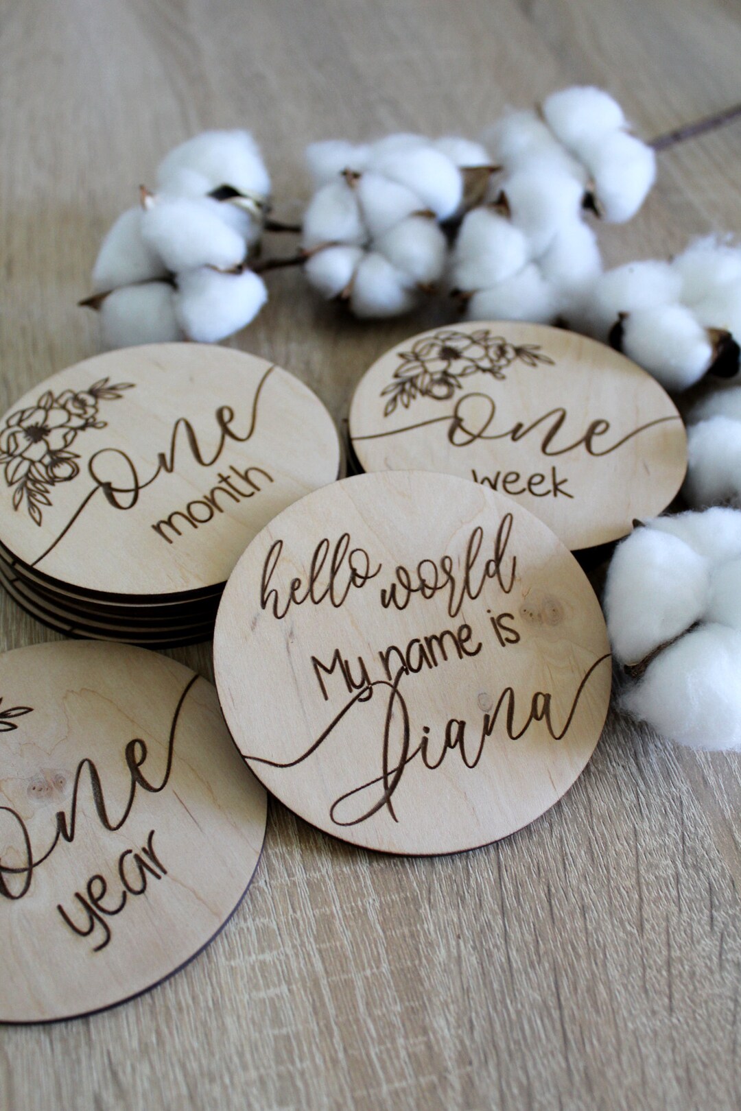 Monthly Baby Milestone Baby Wooden Milestone Cards Set of - Etsy