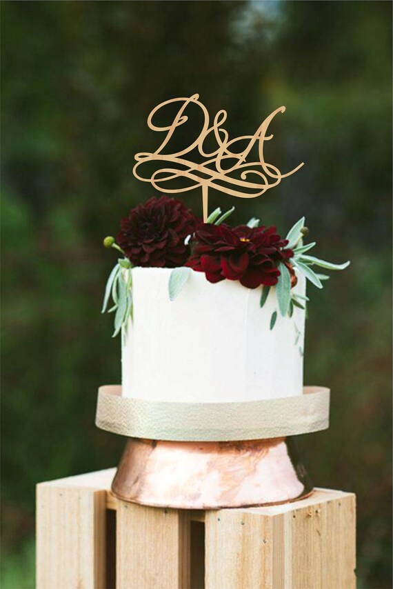 Initials Cake Topper Monogram Cake Topper Wedding Cake Etsy
