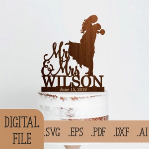 Couple Mr Mrs Wedding cake topper SVG, Digital Download Glowforge File, Wedding svg, Wedding Sign, Laser Cut files for Cricut & Silhouette