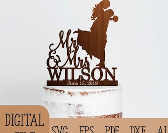 Couple Mr Mrs Wedding cake topper SVG, Digital Download Glowforge File, Wedding svg, Wedding Sign, Laser Cut files for Cricut & Silhouette