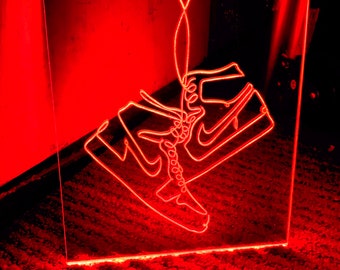 neon red nike shoes