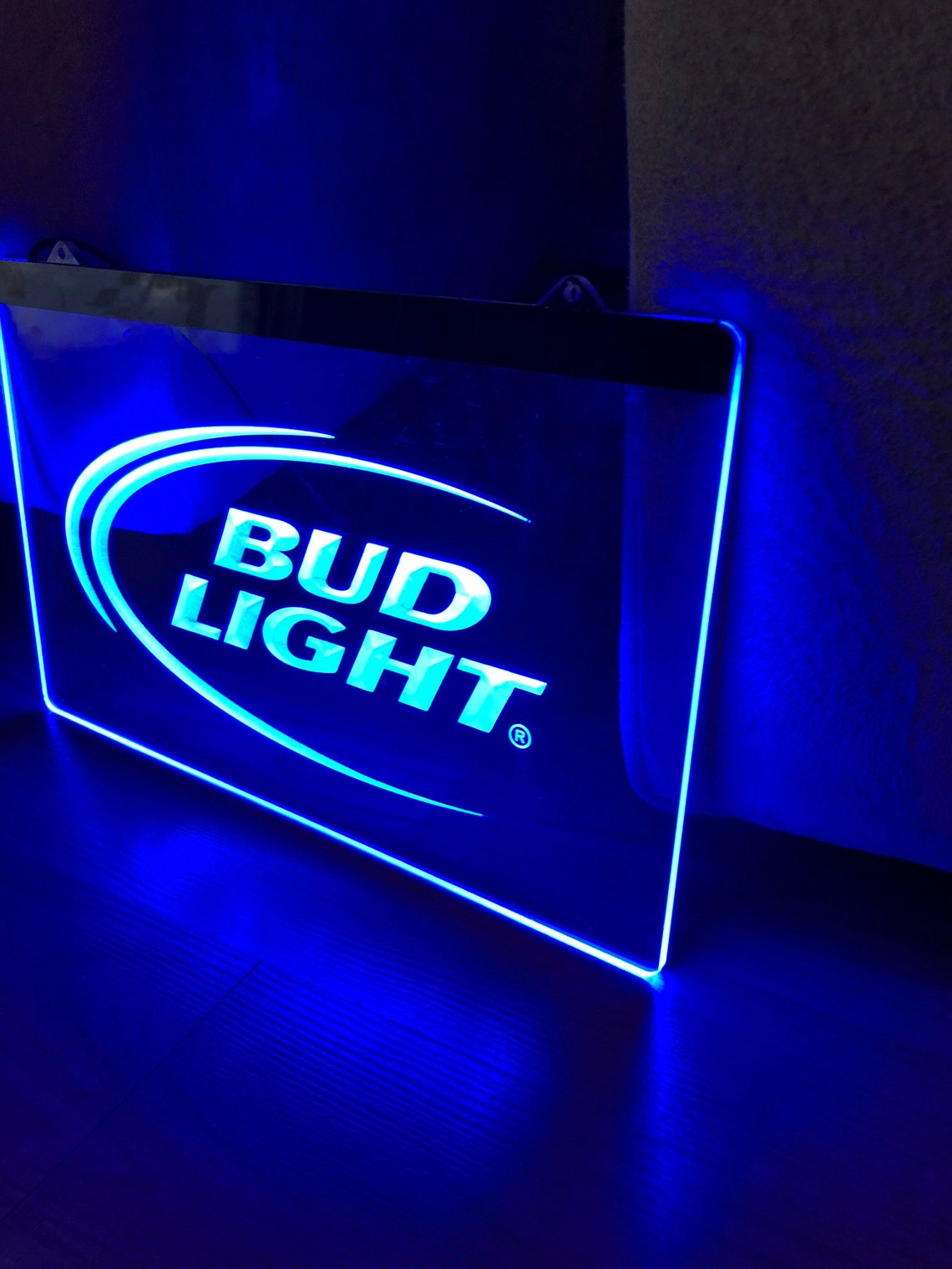 Bud Light LED Neon Blue Light Sign 8x12 Etsy