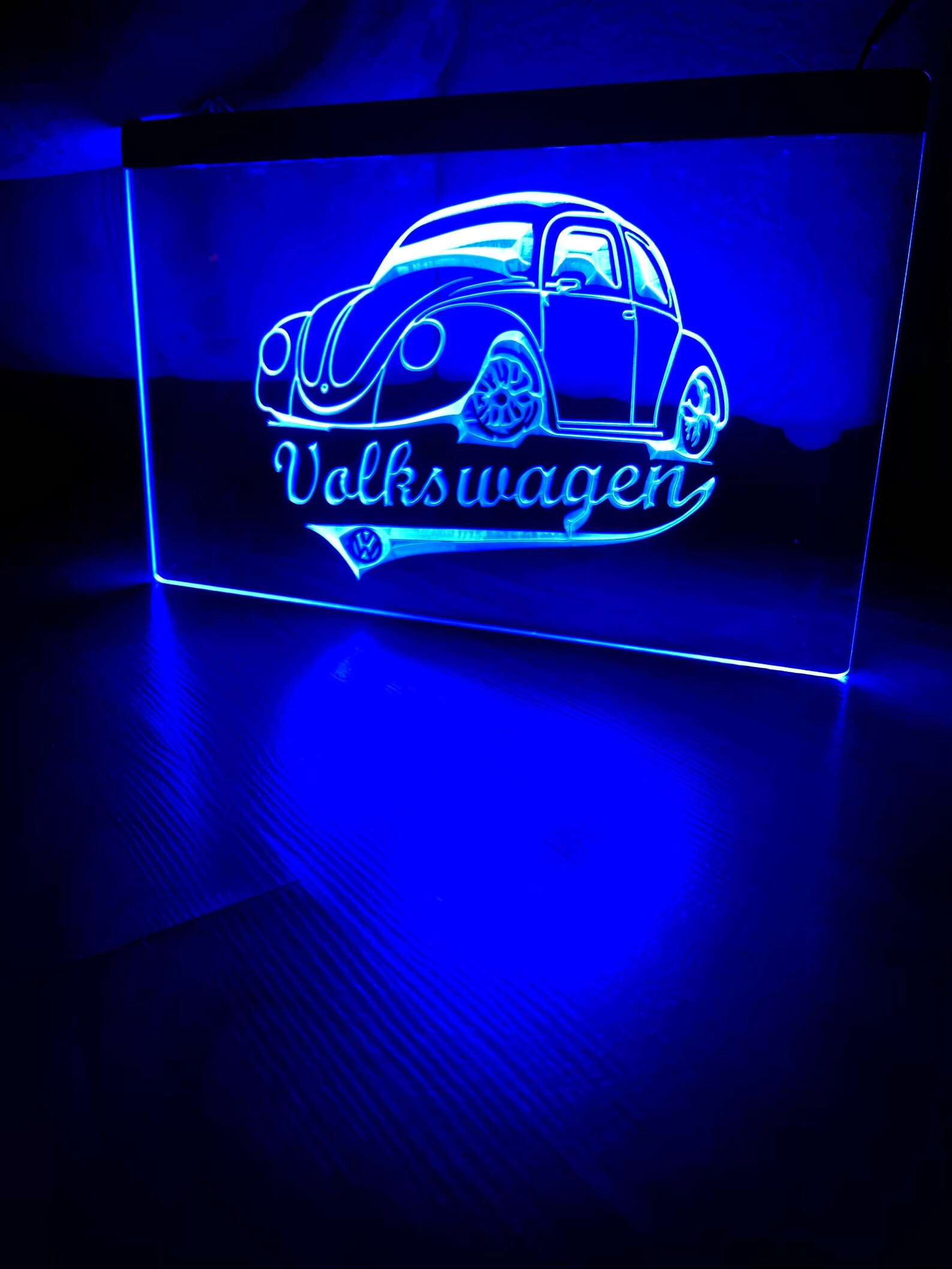 VW Volkswagen LED Neon Blue Light Signe 8x12 Etsy