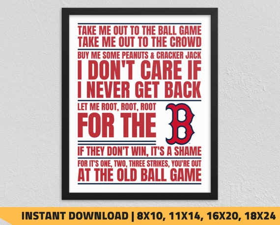 Printable Boston Crimson Sox - Get Me Out towards the Ball Recreation Wall Artwork image relating to Red Sox Schedule Printable named Printable Boston Crimson Sox - Choose Me Out in the direction of the Ball Video game Wall Artwork