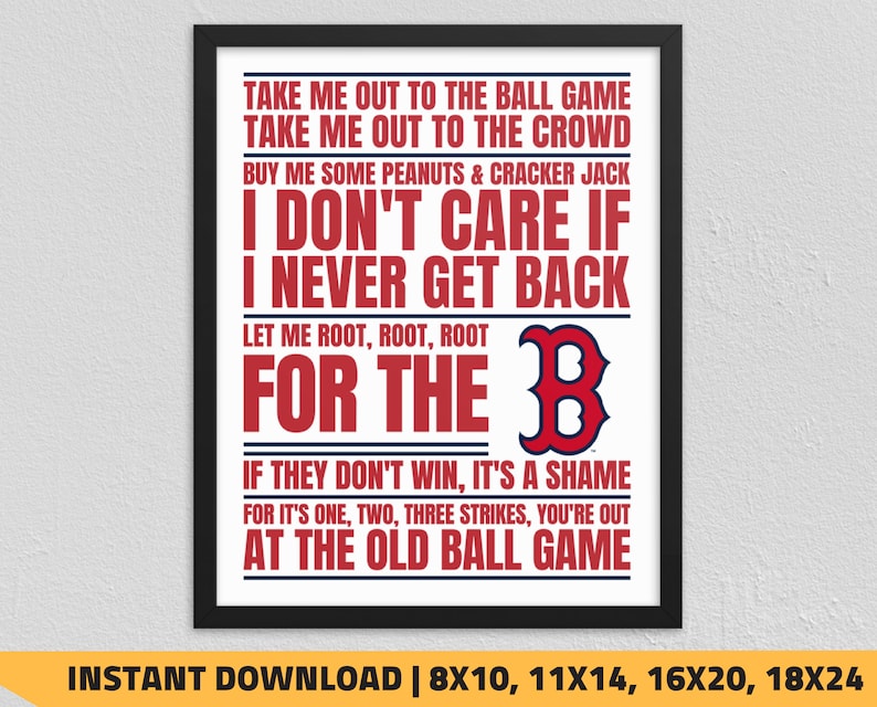 Printable Boston Purple Sox - Consider Me Out in the direction of the Ball Match Wall Artwork image regarding Red Sox Printable Schedule referred to as Printable Boston Purple Sox - Consider Me Out in direction of the Ball Match Wall Artwork