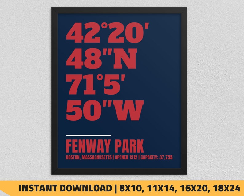 Printable Boston Pink Sox - Fenway Park Coordinates Wall Artwork picture relating to Printable Red Sox Schedule titled Printable Boston Purple Sox - Fenway Park Coordinates Wall Artwork