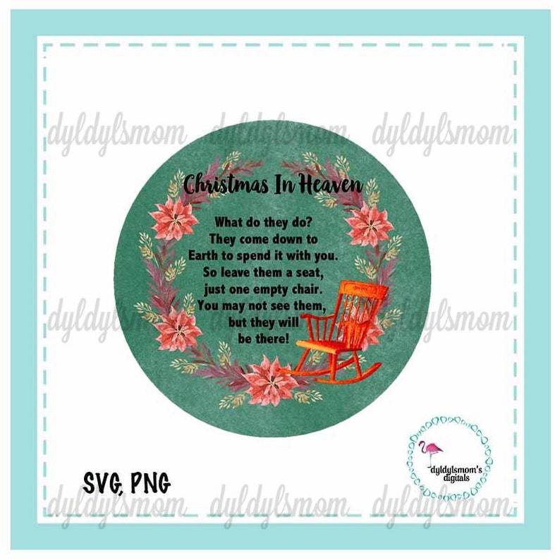 Christmas in Heaven Chair Christmas Ornament Sublimation Design - Etsy
