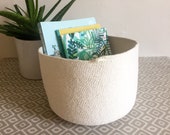 Seil-Korb - Lagerung & Blumentopf - natürliche Ecru gewunden Cotton Cord - Spielzeug ordentlich Eimer - minimalistische Schale