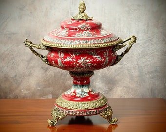 Elegant Porcelain And Bronze Trinket Box