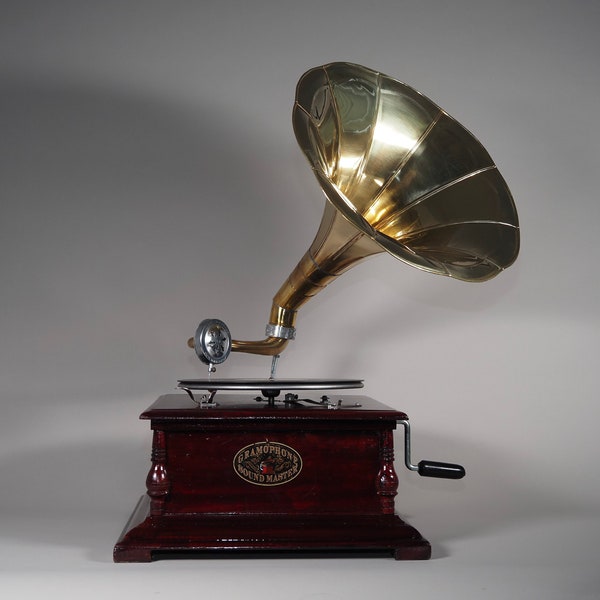 Beautiful ANTIQUE STYLE Gramophone, Phonograph New Working - Record Player Antique Style - Handmade Gramophone - Nice Gift Idea