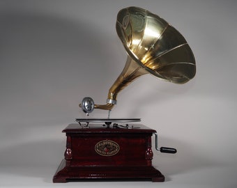 Beautiful ANTIQUE STYLE Gramophone, Phonograph New Working - Record Player Antique Style - Handmade Gramophone - Nice Gift Idea