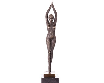 Élégante sculpture en bronze Art Déco "Starfish Dancer" Inspirée par D.H. Chiparus