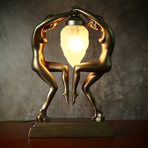 Art Deco Vintage Table Lamp Sculpture Lamp, Deco Home, Gift