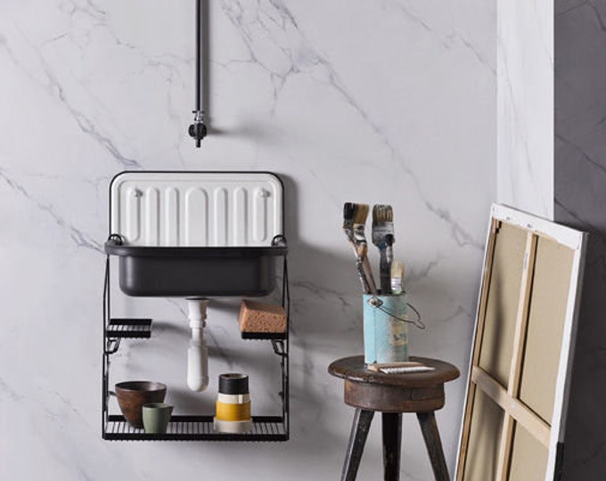 German Vintage Sink, Farmhouse Sink, Wallmounted Sink, White Kitchen