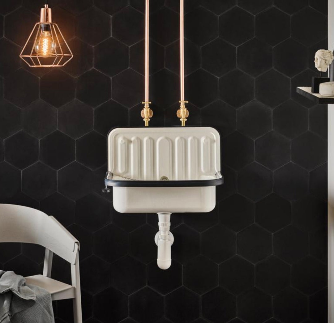 German Vintage Sink, Farmhouse Sink, Wallmounted Sink, White Kitchen