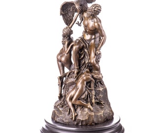 Figure mythologique en bronze "Prométhée, déploré par les Océanides" E. Müller