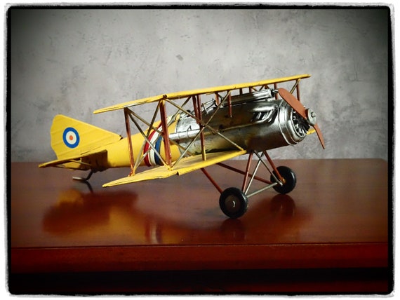 Avion Miniature en métal, Modèle Jaune, L 16 cm