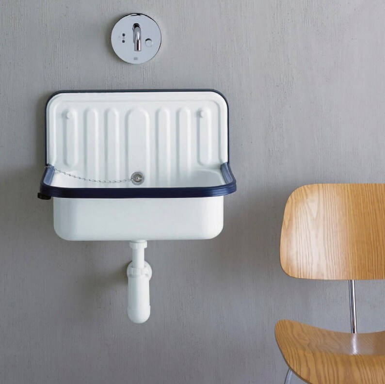 German Vintage Sink Farmhouse Sink Wallmounted Sink White Etsy