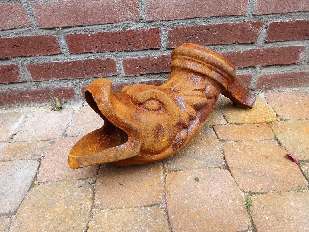Rain Pipe Spout Gargoyle Downspout Gargoyle Iron Etsy