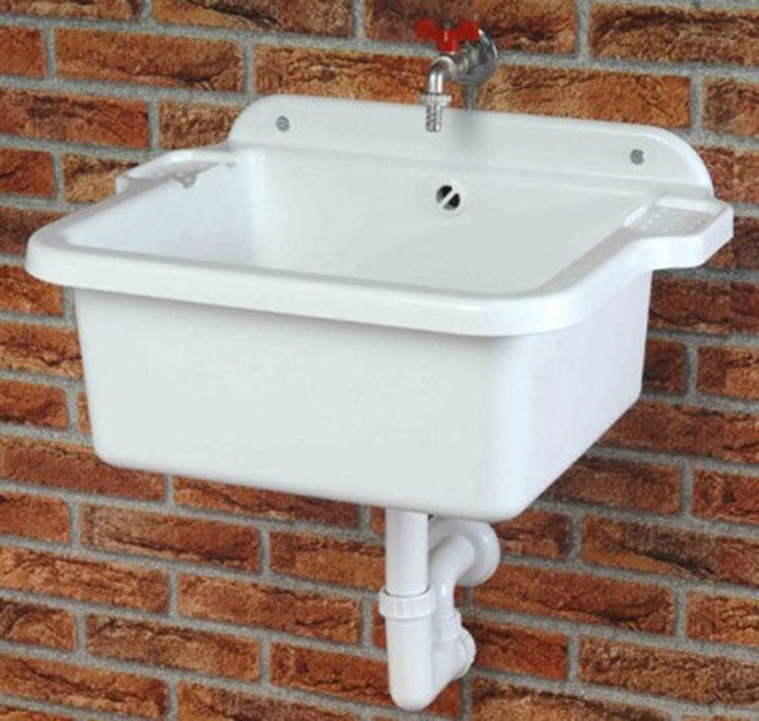 German Vintage Sink, Farmhouse Sink, Wallmounted Sink, White Kitchen