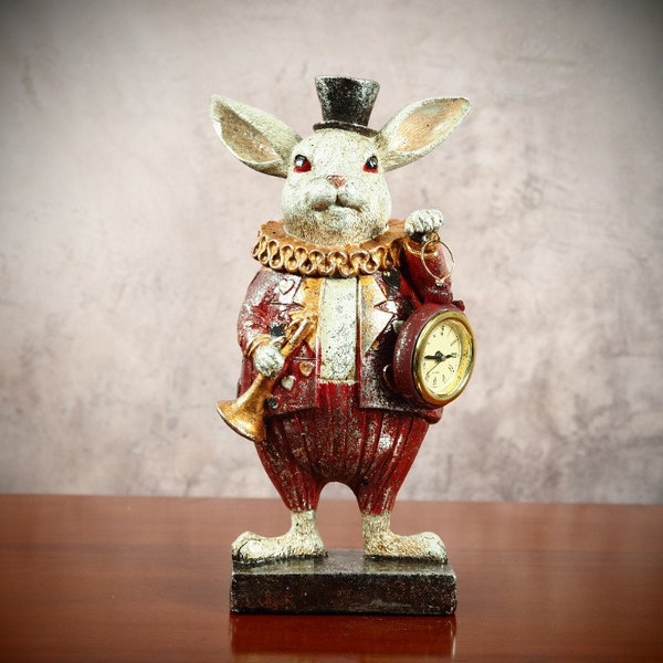 Timeless Charm: Vintage White Rabbit Table Clock