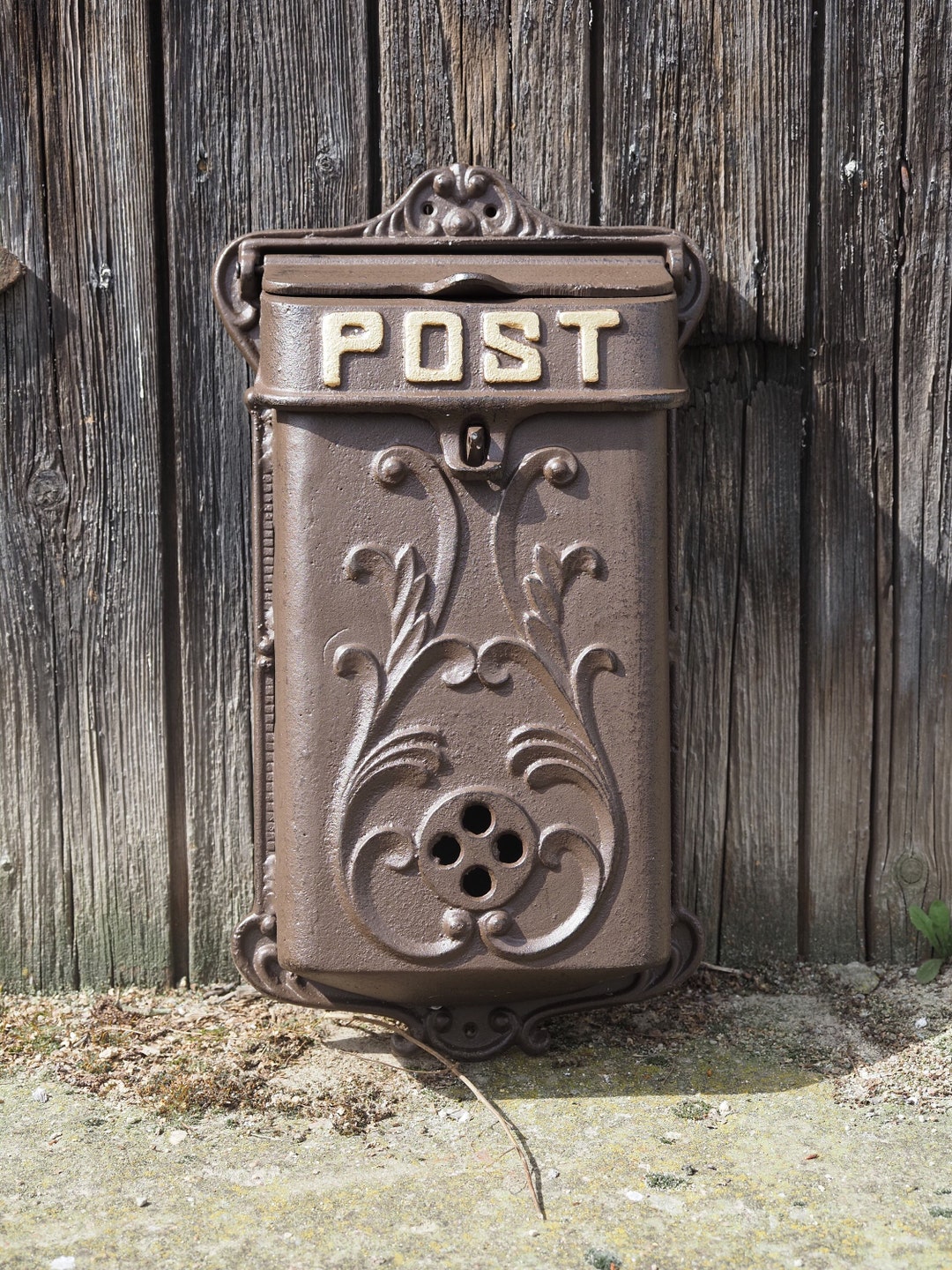 Vintage Mailbox, Outdoor Metal Letter Drop, Antique Mailbox, Iron Heavy ...