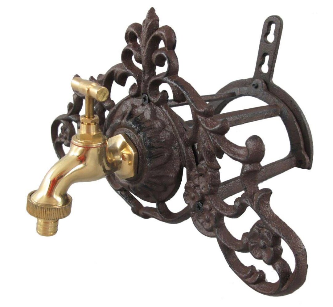 Faucet With Decorative Rosette Vintage Water Connection Garden Etsy