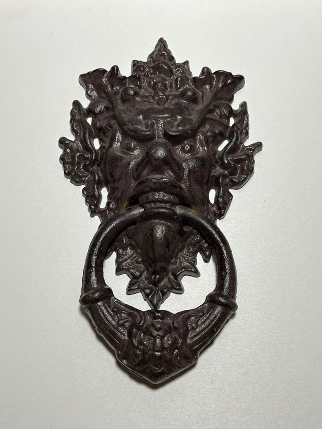 Antique Cast Iron Devil Face Door Knocker Distinctive Door Decor Etsy